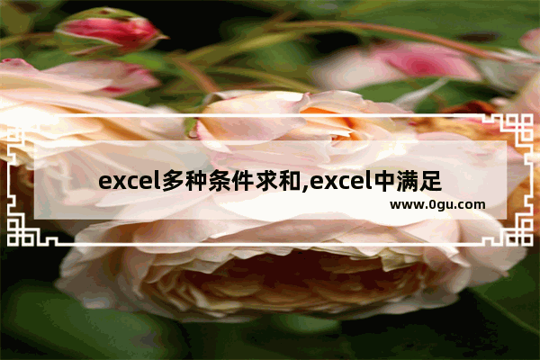 excel多种条件求和,excel中满足多个条件求和公式