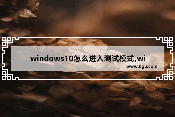 windows10怎么进入测试模式,win10测试模式打不开