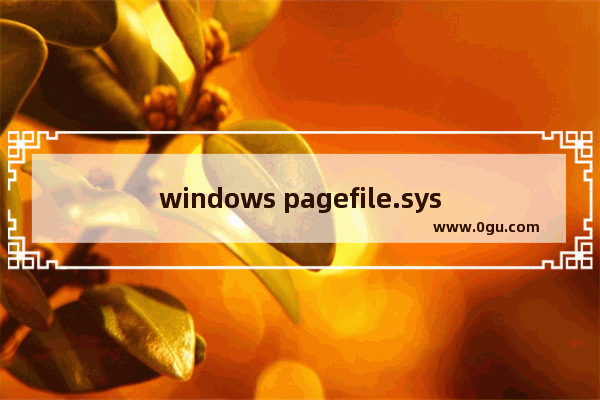 windows pagefile.sys,win10怎么删除pagefile.sys文件