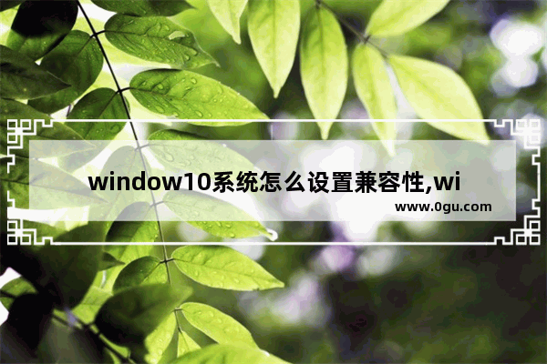window10系统怎么设置兼容性,windows10兼容性怎么设置