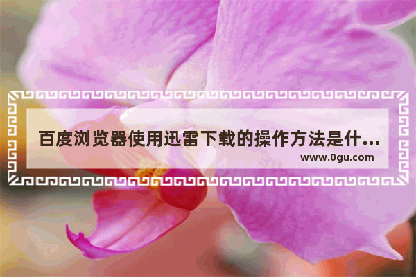 百度浏览器使用迅雷下载的操作方法是什么,百度浏览器使用迅雷下载的操作方法有