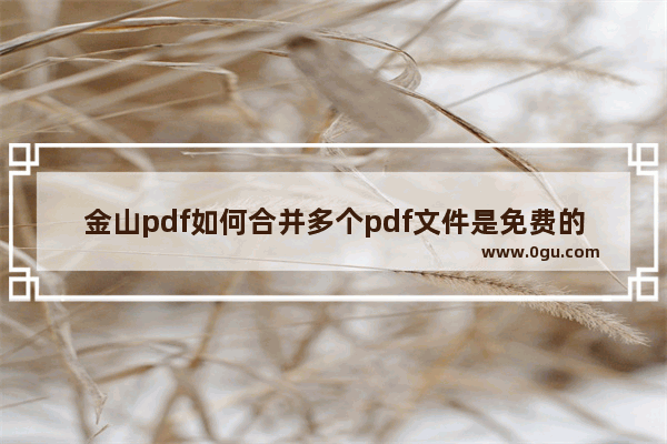 金山pdf如何合并多个pdf文件是免费的吗,金山pdf专业版怎么把两个pdf合并成一个