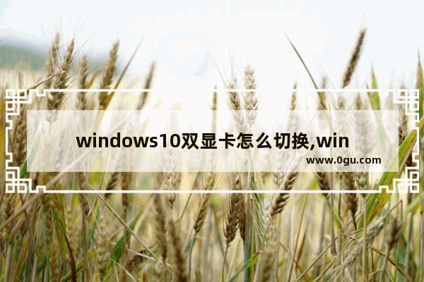 windows10双显卡怎么切换,win10怎么切换独立显卡