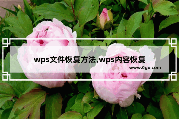 wps文件恢复方法,wps内容恢复