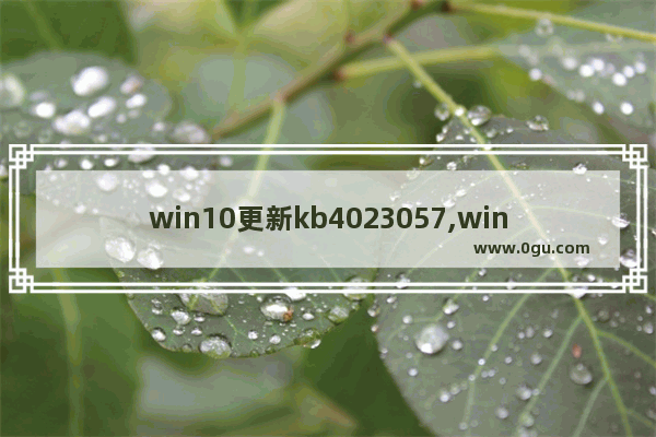 win10更新kb4023057,win10更新kb4592438 2