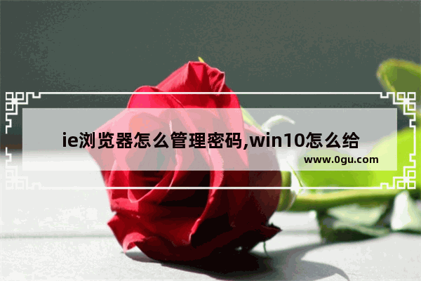 ie浏览器怎么管理密码,win10怎么给ie浏览器设置密码
