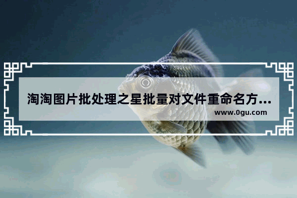 淘淘图片批处理之星批量对文件重命名方法 淘淘图片批处理之星如何批量重命名文件