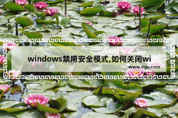 windows禁用安全模式,如何关闭windows10安全模式