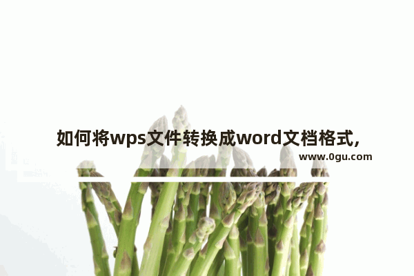如何将wps文件转换成word文档格式,wps office格式怎么转换成word