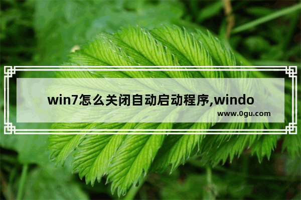 win7怎么关闭自动启动程序,windows7旗舰版怎么关闭开机启动项