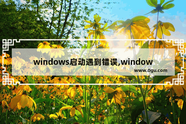 windows启动遇到错误,windows遇到一些问题需要重新启动