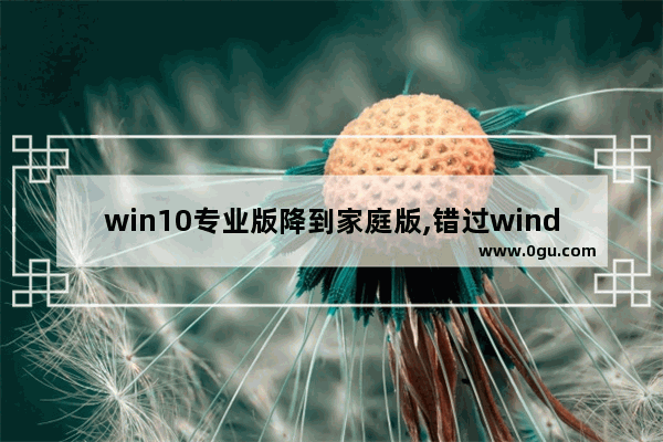 win10专业版降到家庭版,错过windows10免费升级