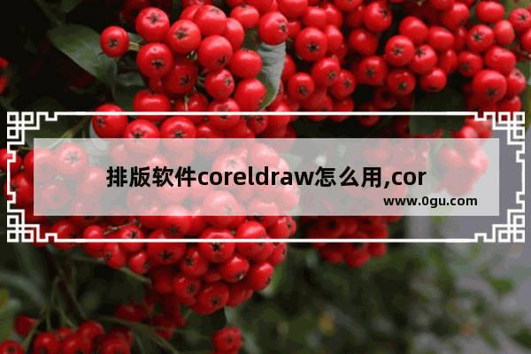 排版软件coreldraw怎么用,coreldraw书籍排版教程