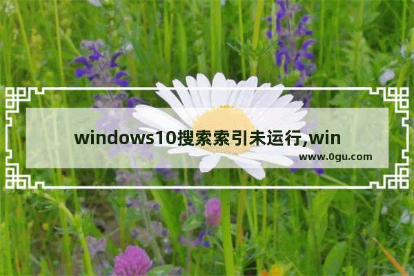 windows10搜索索引未运行,windows7未运行索引