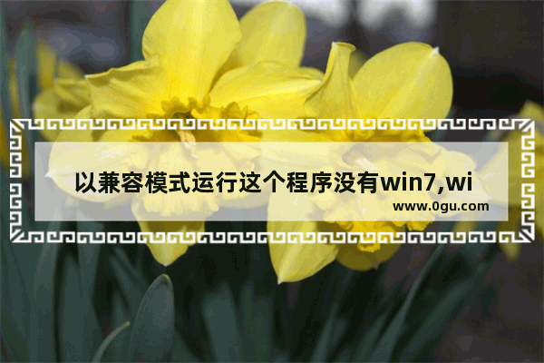 以兼容模式运行这个程序没有win7,win7系统没有应用程序兼容性