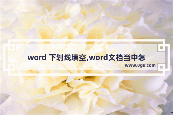word 下划线填空,word文档当中怎么加入填空下划线