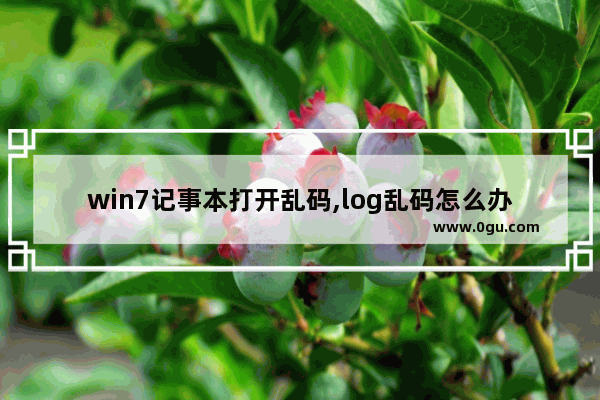 win7记事本打开乱码,log乱码怎么办