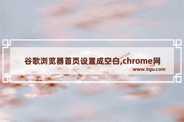 谷歌浏览器首页设置成空白,chrome网页空白