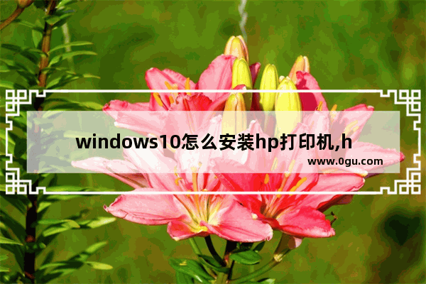 windows10怎么安装hp打印机,hp6l打印机如何安装