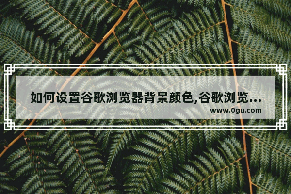 如何设置谷歌浏览器背景颜色,谷歌浏览器怎么设置背景
