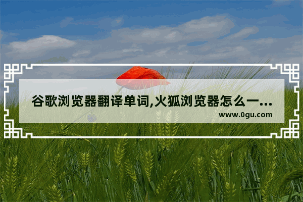 谷歌浏览器翻译单词,火狐浏览器怎么一键翻译