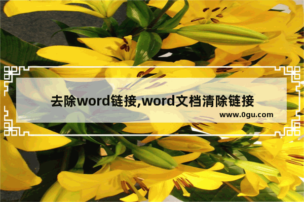 去除word链接,word文档清除链接