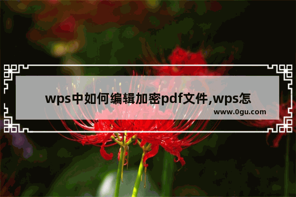 wps中如何编辑加密pdf文件,wps怎么把加密的pdf文件取消加密