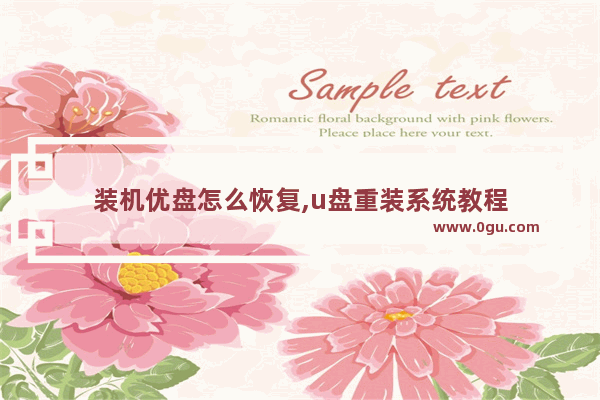 装机优盘怎么恢复,u盘重装系统教程