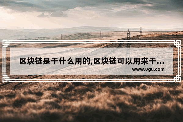 区块链是干什么用的,区块链可以用来干什么