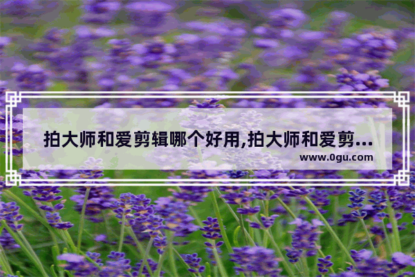 拍大师和爱剪辑哪个好用,拍大师和爱剪辑哪个好一点