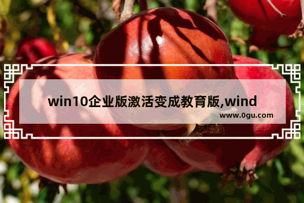 win10企业版激活变成教育版,windows10激活变成教育版