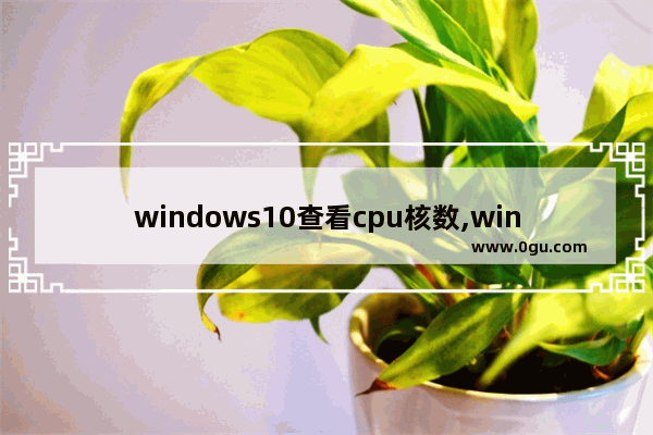 windows10查看cpu核数,win10怎么看核数