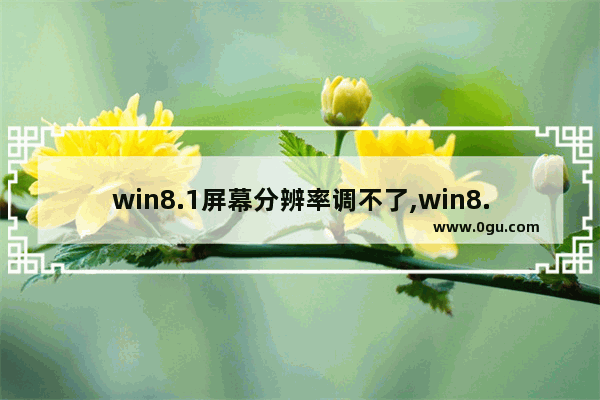 win8.1屏幕分辨率调不了,win8.1分辨率无法调整
