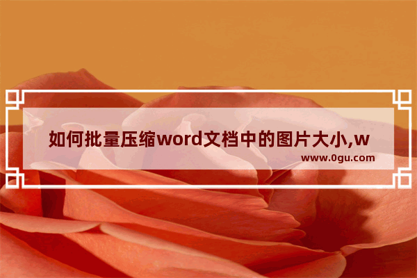 如何批量压缩word文档中的图片大小,word2007怎么压缩图片
