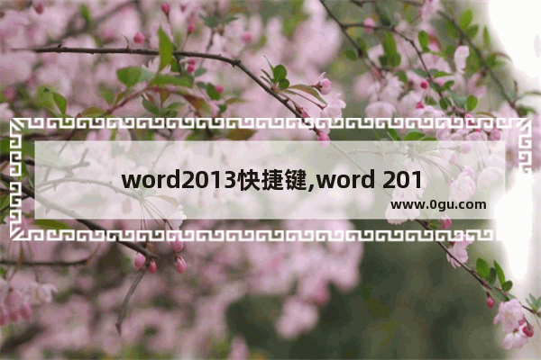 word2013快捷键,word 2010快捷键