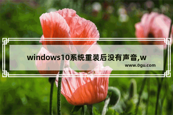 windows10系统重装后没有声音,win10重装后没有声音怎么办