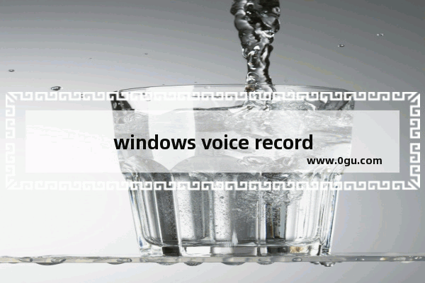 windows voice recorder,voicerecorder使用