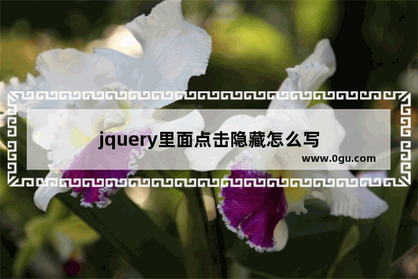 jquery里面点击隐藏怎么写