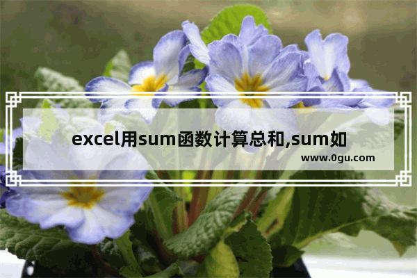 excel用sum函数计算总和,sum如何快速将列数多的求和