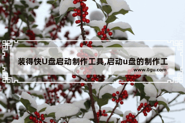 装得快U盘启动制作工具,启动u盘的制作工具