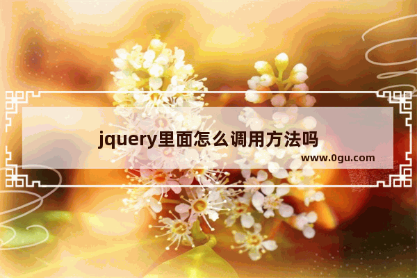 jquery里面怎么调用方法吗
