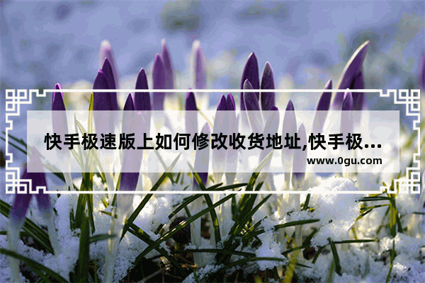 快手极速版上如何修改收货地址,快手极速版怎样修改收货地址