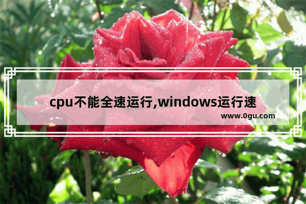 cpu不能全速运行,windows运行速度慢,CPU使用率达百分之百