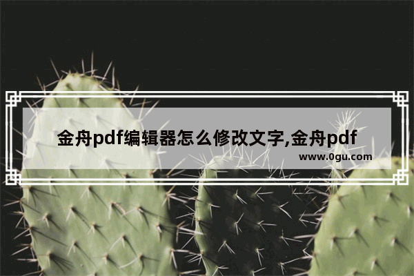 金舟pdf编辑器怎么修改文字,金舟pdf编辑器怎么去水印
