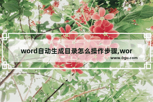 word自动生成目录怎么操作步骤,word2007生成目录怎么操作步骤