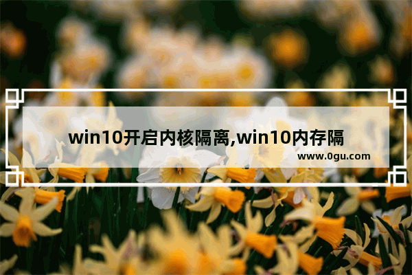 win10开启内核隔离,win10内存隔离功能怎么关