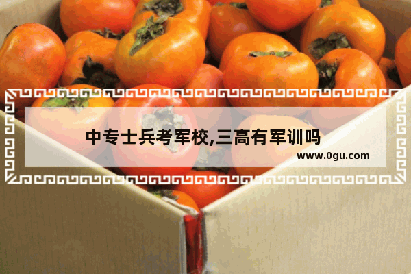 中专士兵考军校,三高有军训吗 