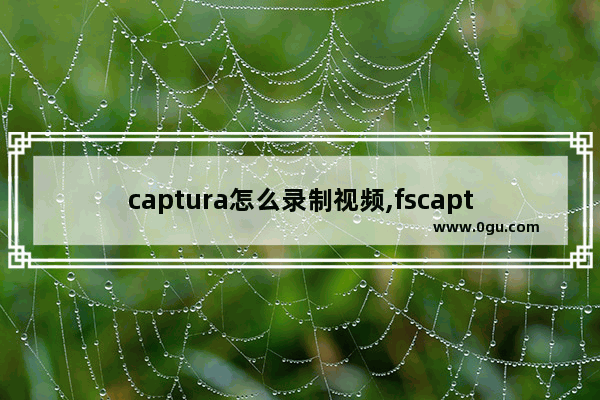 captura怎么录制视频,fscapture怎么录制声音