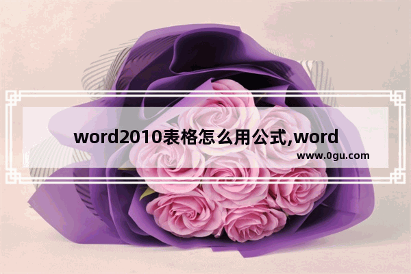 word2010表格怎么用公式,word2010中的公式怎么使用