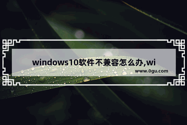 windows10软件不兼容怎么办,win10系统不兼容软件